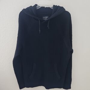 Abercrombie & Fitch Navy Chunky Light Knit hooded Sweater L